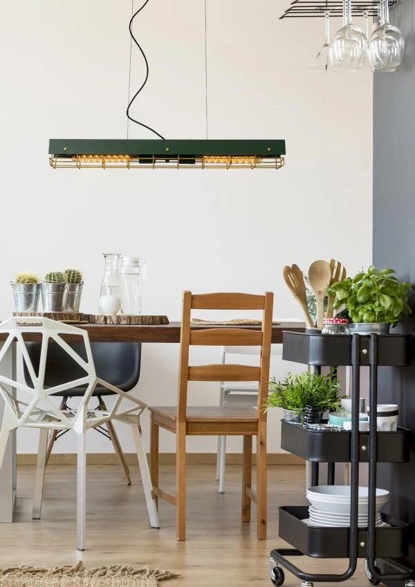Lucide PENIGUET - Hanglamp - 2xE27 - Groen - sfeer 1